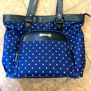 Kenneth Cole Reaction polka dot travel tote navy